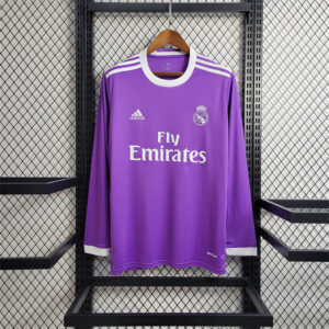 Real Madrid 2016-17 Camiseta retro de visitante de manga larga morada
