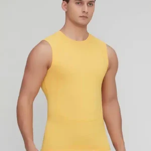 Men's Sleeveless Compression Top - Yellow